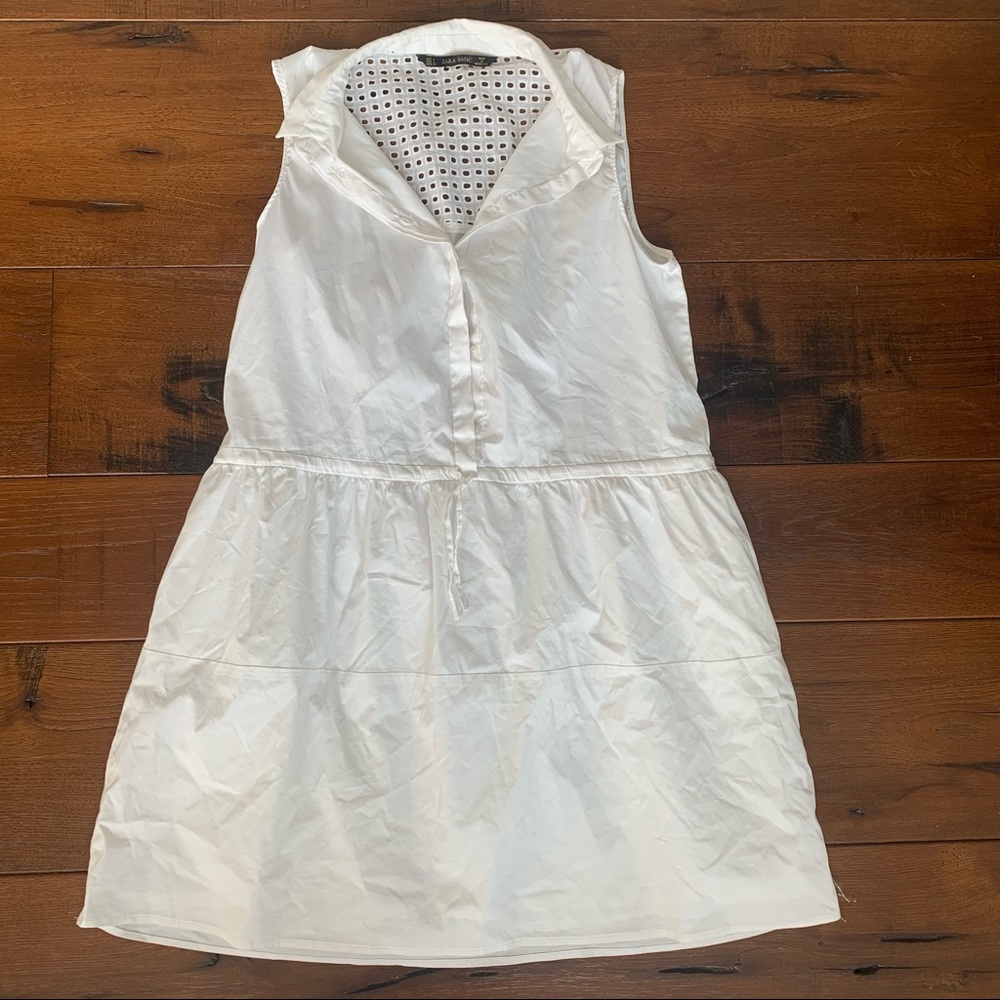 White Zara Collared Dress